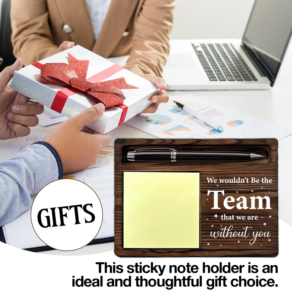 Boss Gifts for Women Men, Team Gifts for Boss Leader Manager Coworkers, We Wouldn't Be The Team That We are Without You Sticky Note Holder Office Cubicle Decor