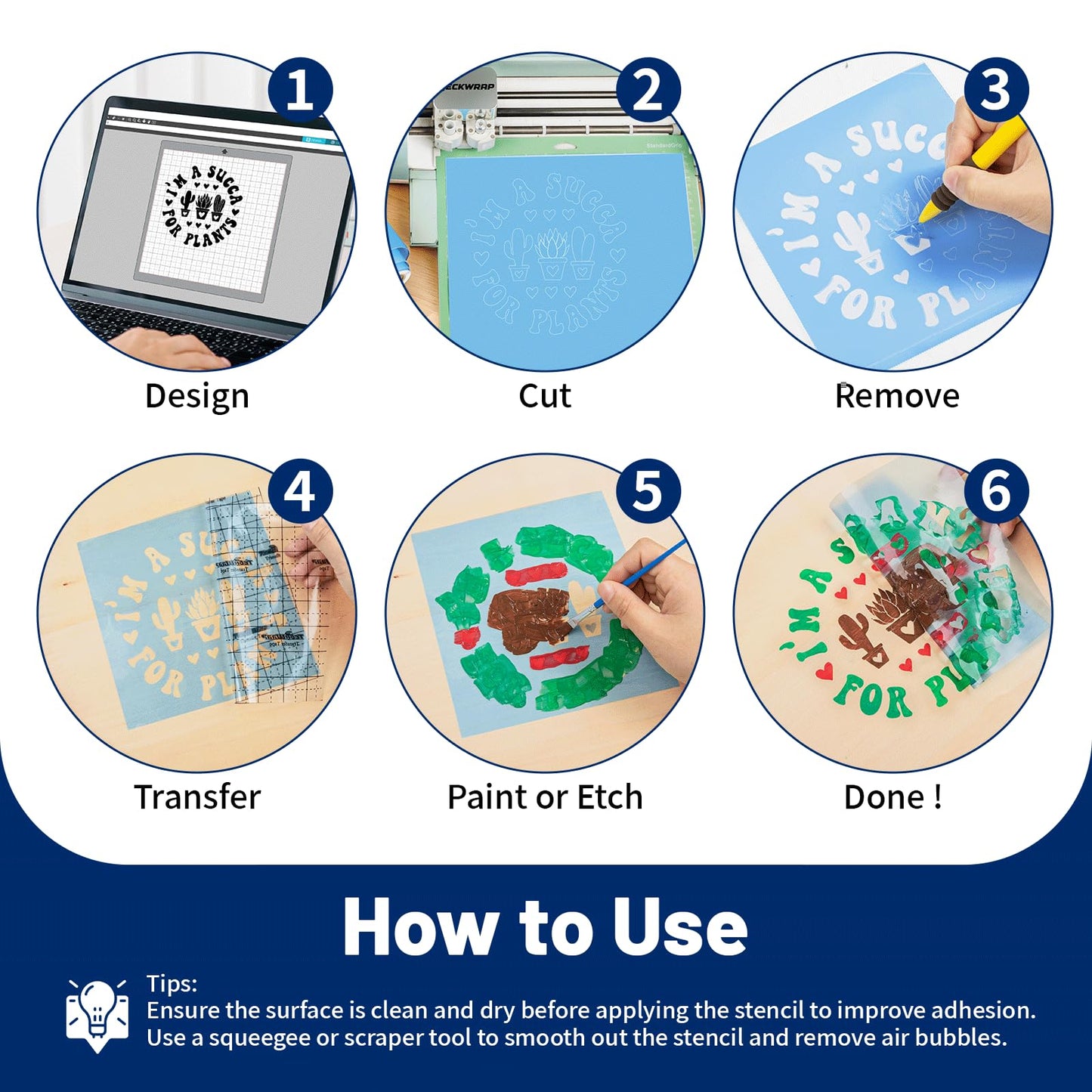 TECKWRAP Blue Stencil Vinyl - Blue Stencil Film for Craft Cutter - Removable Vinyl Stencil Paper - Easy to use, No Residue, Multi-Purpose (12” x 30FT)