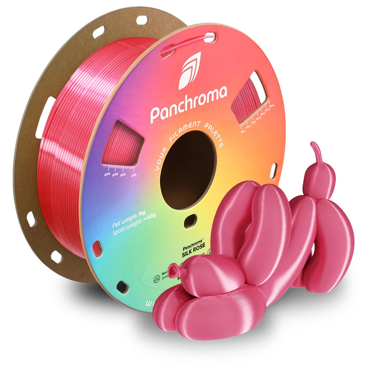 Polymaker Panchroma Silk PLA Filament 1.75mm 1kg, Shiny Rose, New and Improved Formula, Better Strength, Printing Speed and Clog