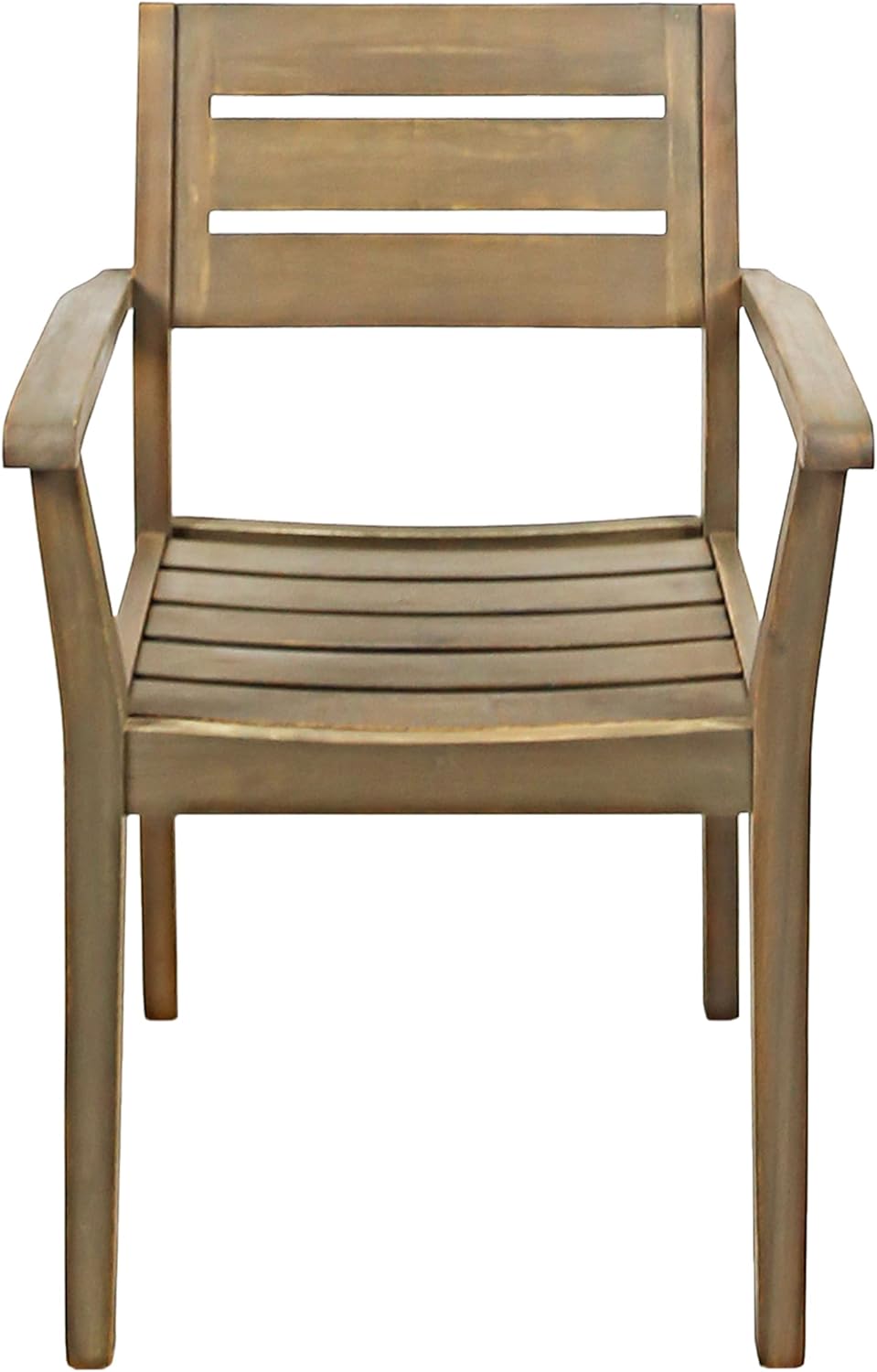 Merax Acacia Wood Dining Chairs Set of 2,Stamford Outdoor Acacia Wood Dining Chairs for Kitchen, Living Room,Outdoor,Grey