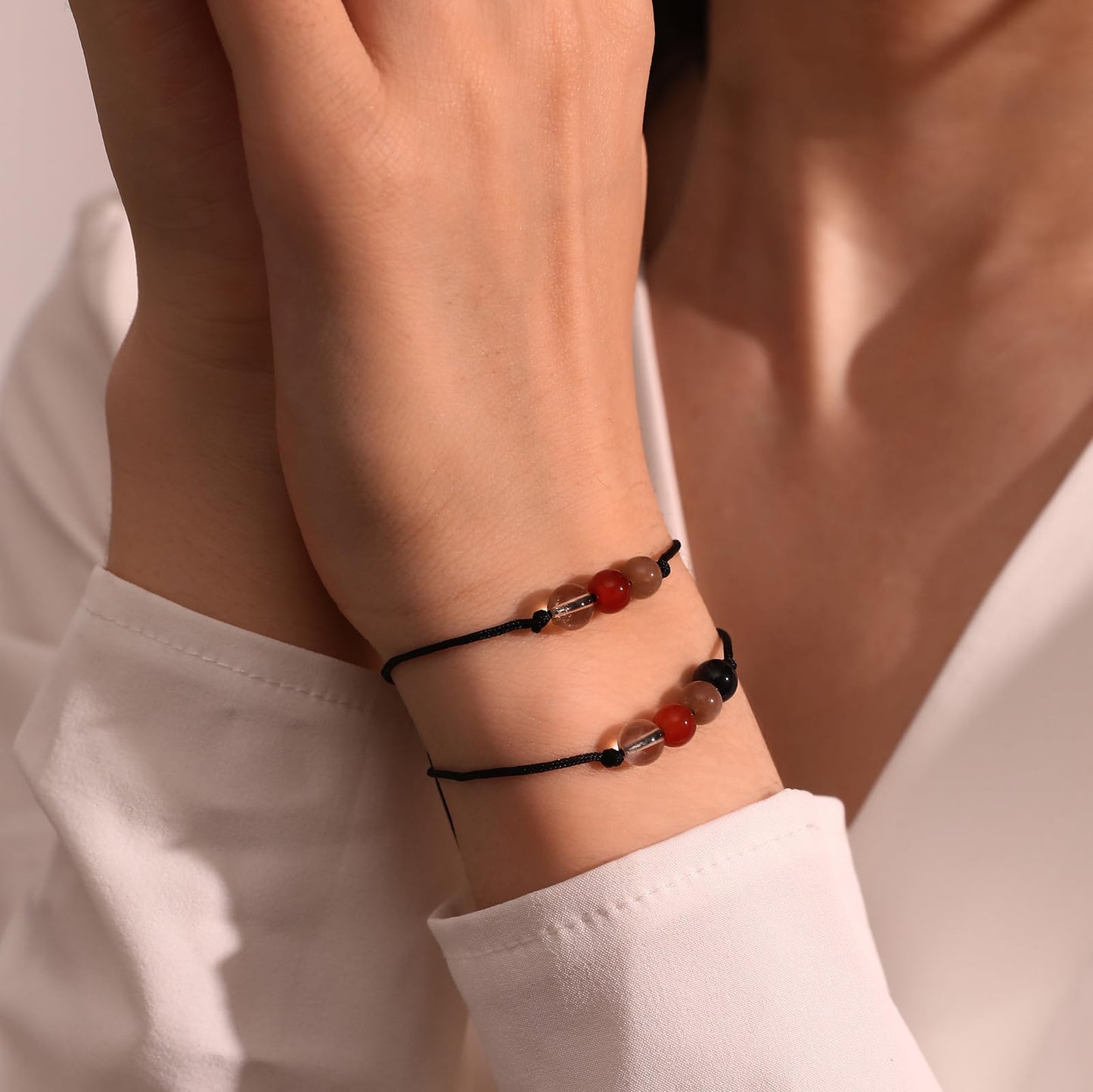 Korotho Anxiety Relief Bracelet for Women Men, Stress And Anxiety Reliefs Healing Crystal Gemstone Natural Stone Beaded Bracelets Anxiety Relief Item Spiritual Bracelet Ring Necklace for Her Him