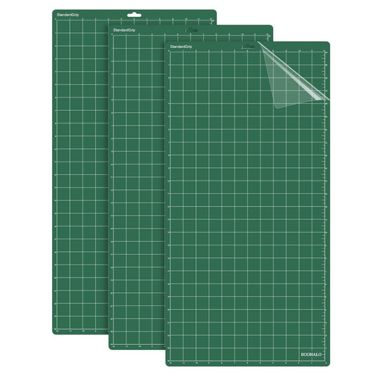 DOOHALO Cutting Mat Compatible with Cricut Explore Air2/One, Maker Smart Cutting Machine Expression 12 X 24 inch 3 Pack Replacement Adhesive Vinyl Mats Green Color Standard Grip Cutting