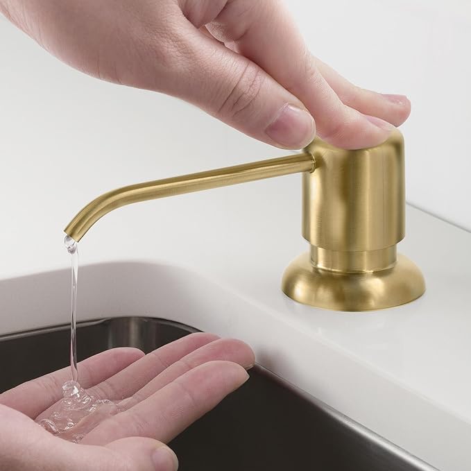 KRAUS Boden Kitchen Soap and Lotion Dispenser in Brushed Brass, KSD-53BB