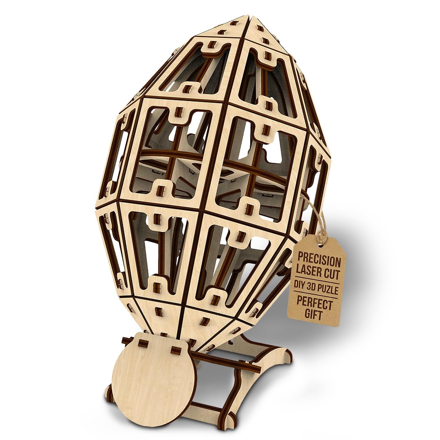 Artoya 3D Wooden Puzzle Football Ball - Model Kits, 3D Puzzles for Adults, DIY Kits for Adults, Wooden Models, Football Gift, Arts and Crafts, Building Set (Plain)