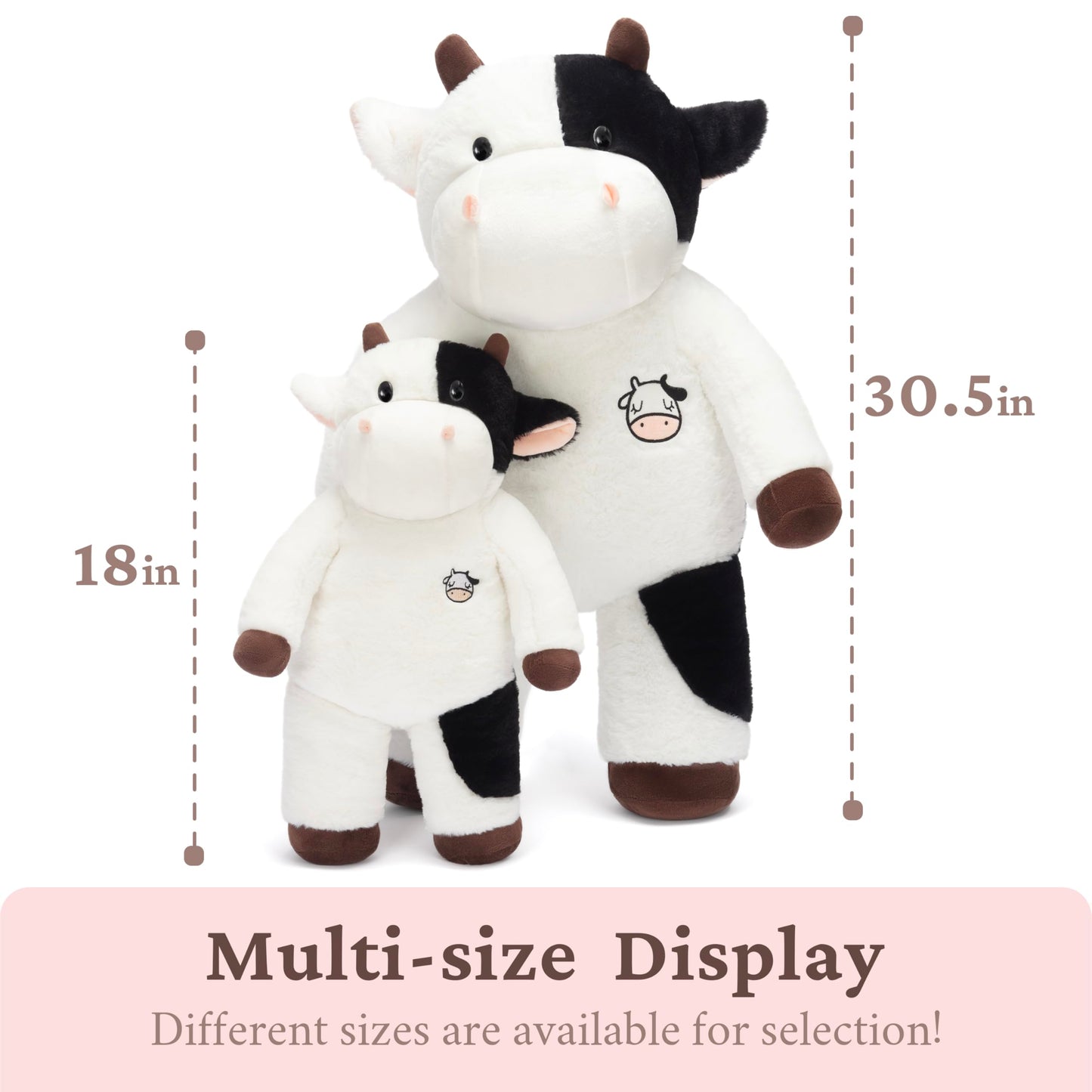 IKASA Big Cow Stuffed Animal Plush Toy,18" Large Soft Plushy Fluffy Toys, for Kids Girls Boys
