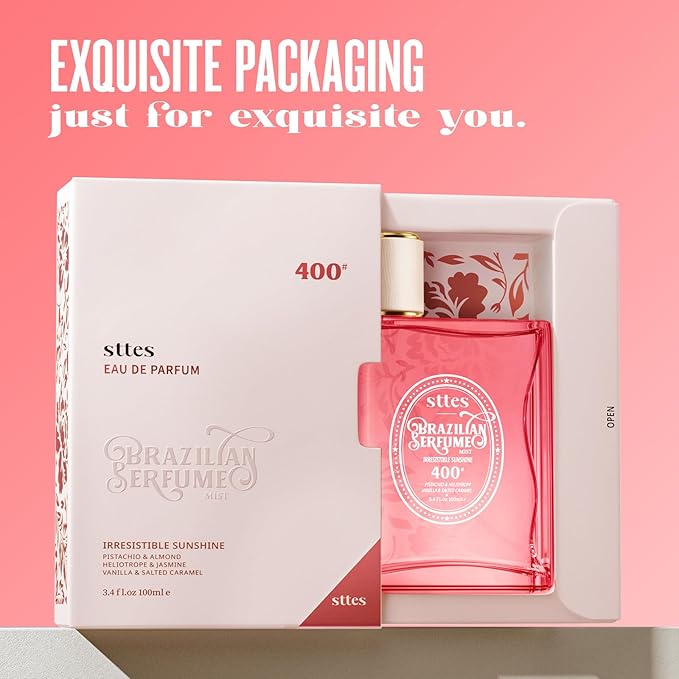 Sttes Perfume 400# (June Flower Fruit) - Eau de Perfume 100ml (3.4fl oz) Flower Fruit Gourmet Tune (Vanilla + Plum + Jasmine + Woody Tone)