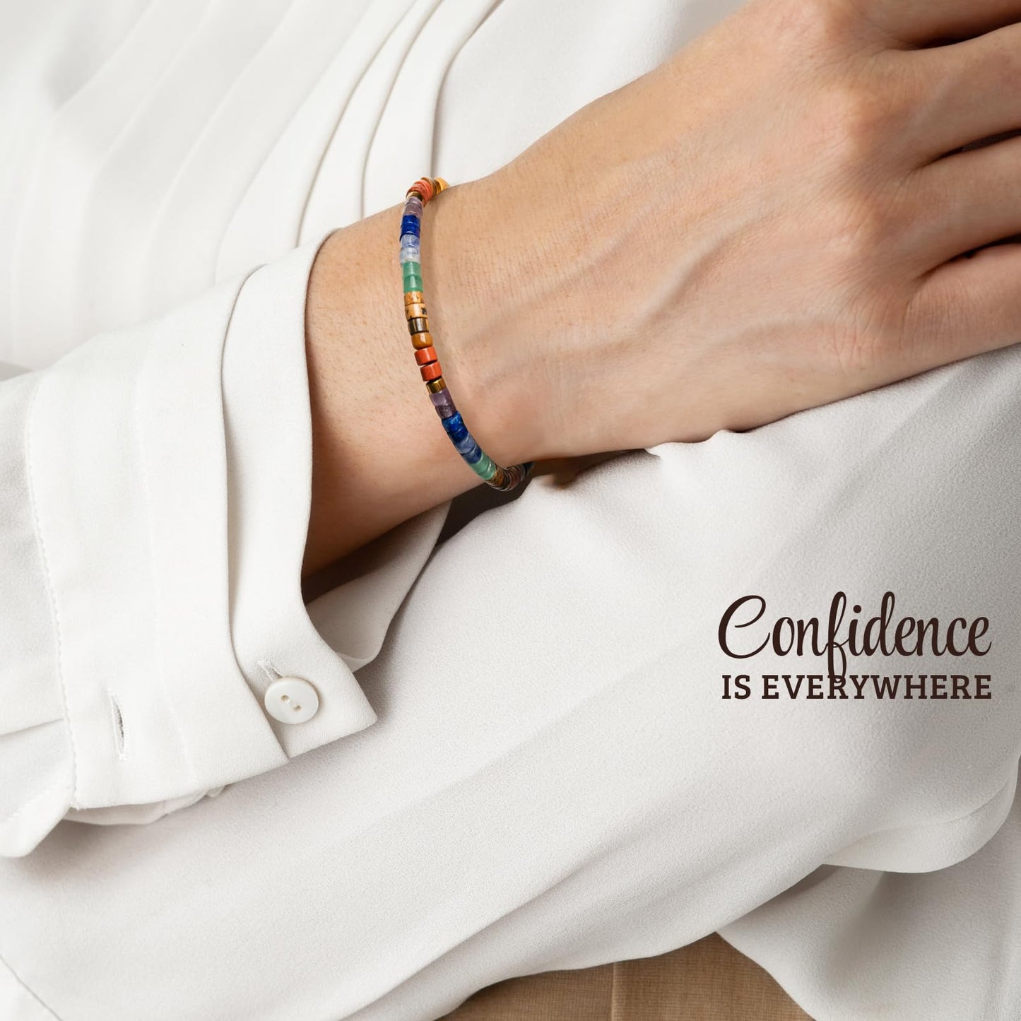 ZOKCC Cheer Up Gifts Bracelets for Women: Healing Natural Stone Bracelets with Postive Words - Inspirational Friendship Gifts for Women Friends Sister Bestie Coworker (G- REMINDER- RAINBOW STONE)