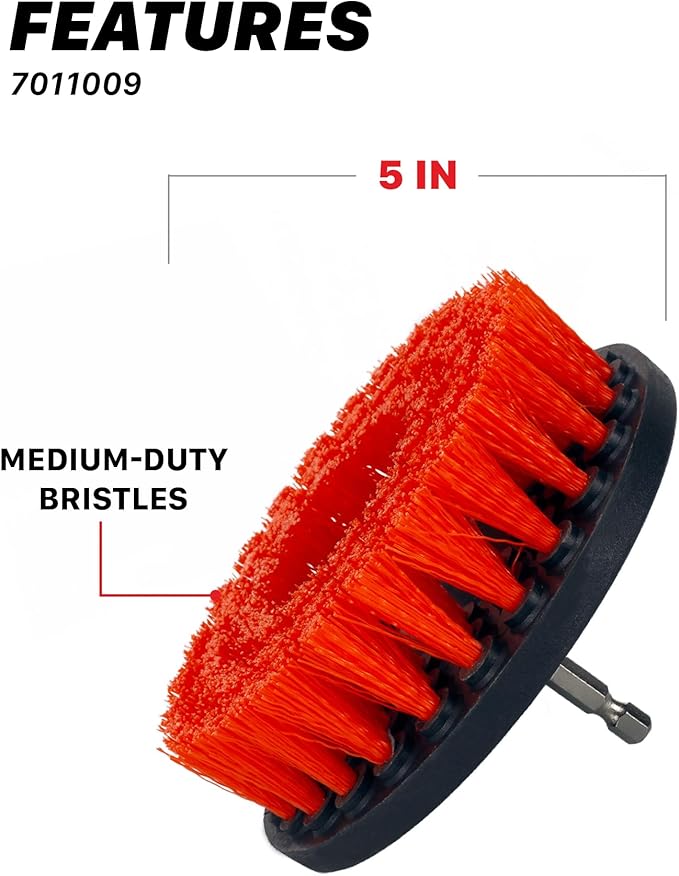 Maxshine Universal M8 Medium-Duty Drill Brush for Upholstery & Carpet (5”) | Power Scrubber Attachment for Car Detailing, Leather, Fabric & Home Cleaning | Deep Cleaner Removes Stains & Grime