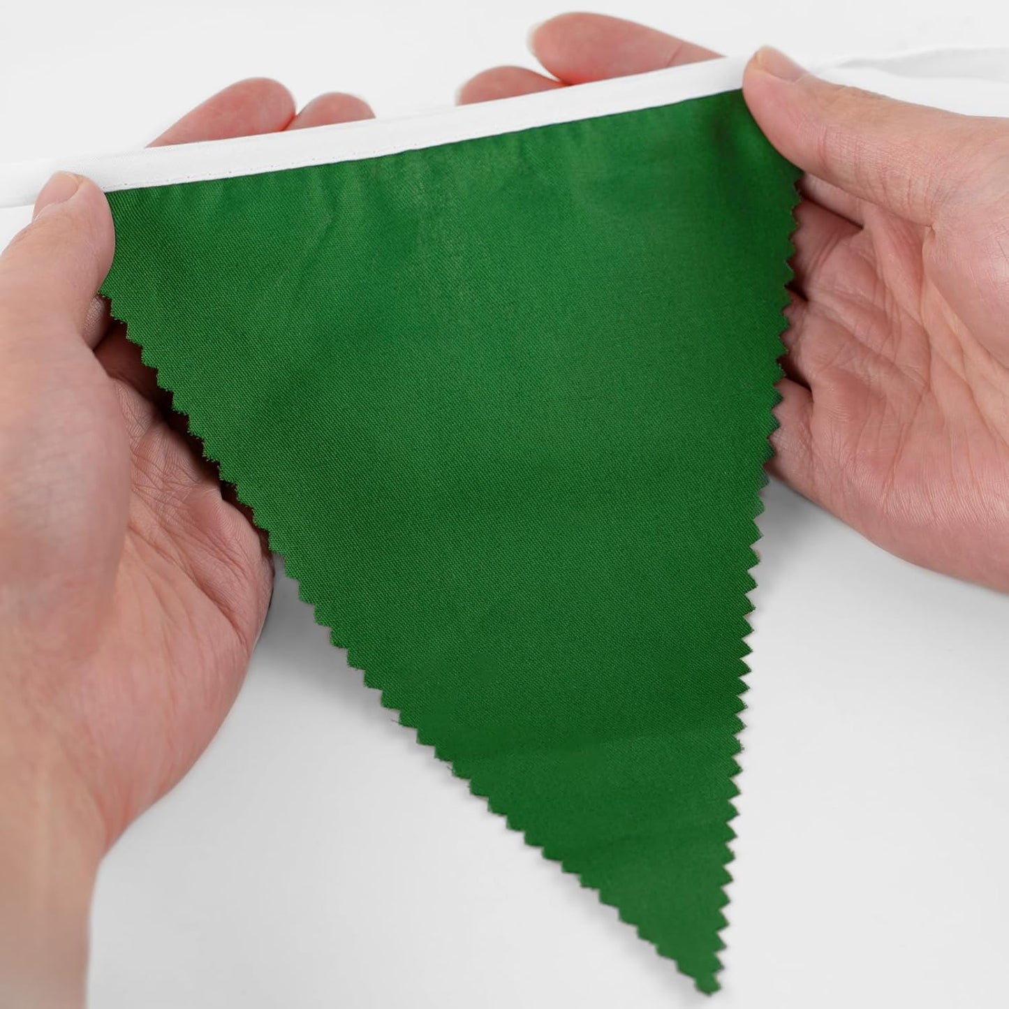 jijAcraft 39Ft Yellow Green White Banner, Golf Party Decor Triangle Flag, Tea Party Fabric Bunting Garland, Partys Decor Pennant Hanging Banner for Spring Summer, Birthday, Wedding