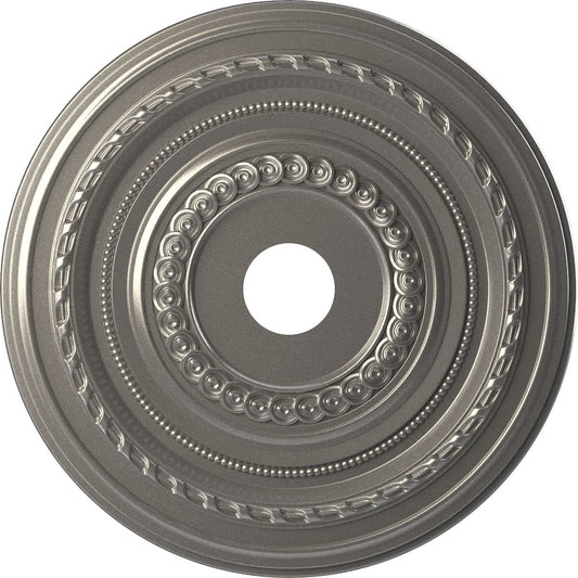 Ekena Millwork 22Od X 3 1/2Id X 1P Cole Thermoformed Pvc Ceiling Medallion (Fits Canopies Up To 6), Aged Dark Steel