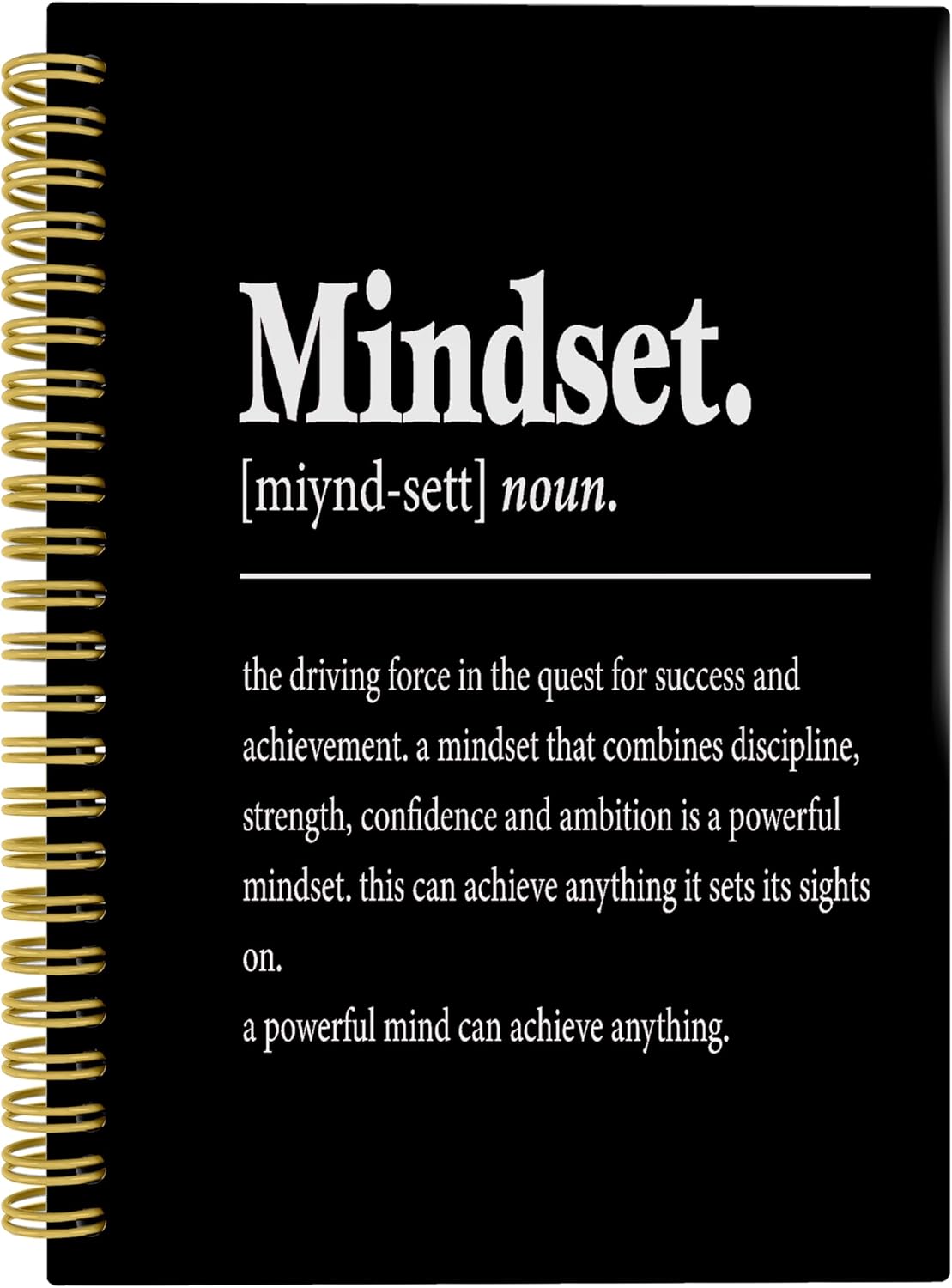 Knibeo Mindset Inspirational Notebooks Journal - Notebooks for School, 5.5×8.3 Inch Inspirational Spiral Bound Notebook with 164 Pages, College School Supplies(Black)