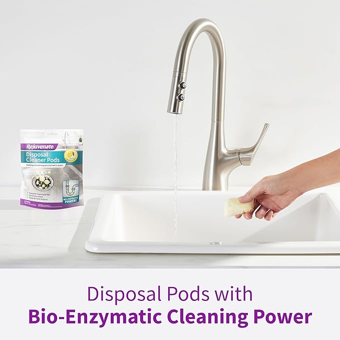 Rejuvenate Disposer and Pipe Cleaner, Lemon Scent, 6 Pods, 7.1 oz (201g)