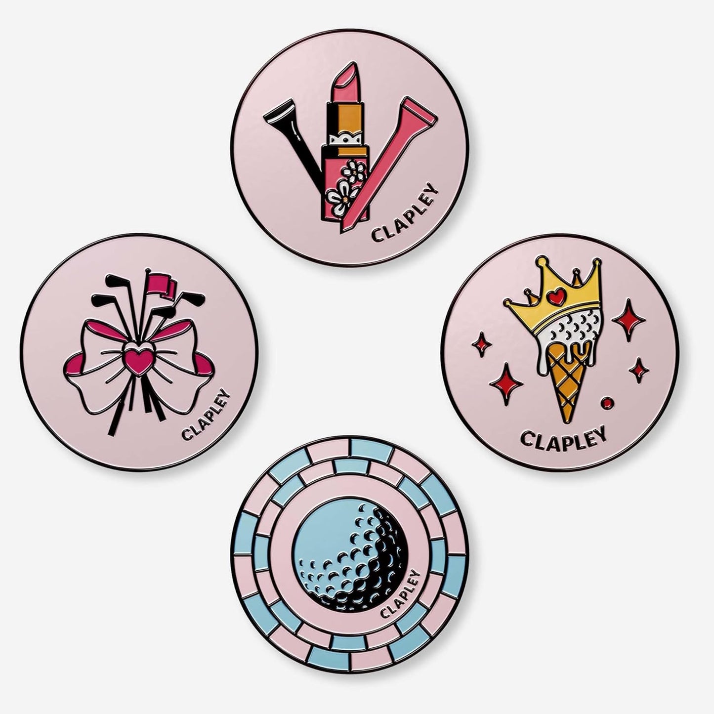 Ball Markers, 0.9 Inch, Made from Stainless Steel and Oven-Cured Enamel; an Essential Accessory for Golfers, Eye-catching and Easy to Spot On The Green, Pack of 4