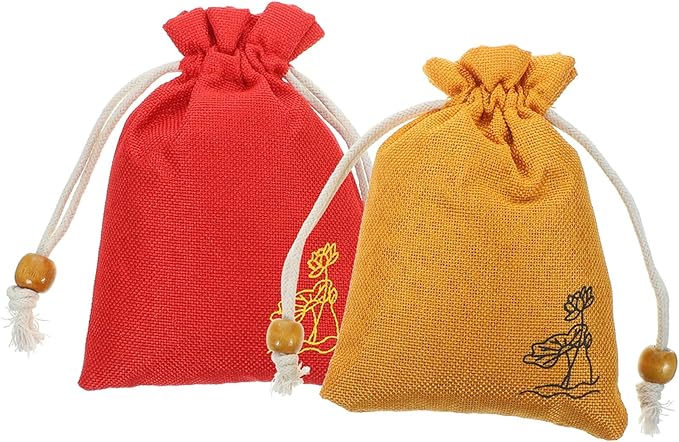 2Pcs Lavender Dried Flower Sachets Cotton Linen Fragrant Supplies for Closet Freshener Air Purifying Herb Bags with Pleasant Scent Random Color and Aroma Random Color
