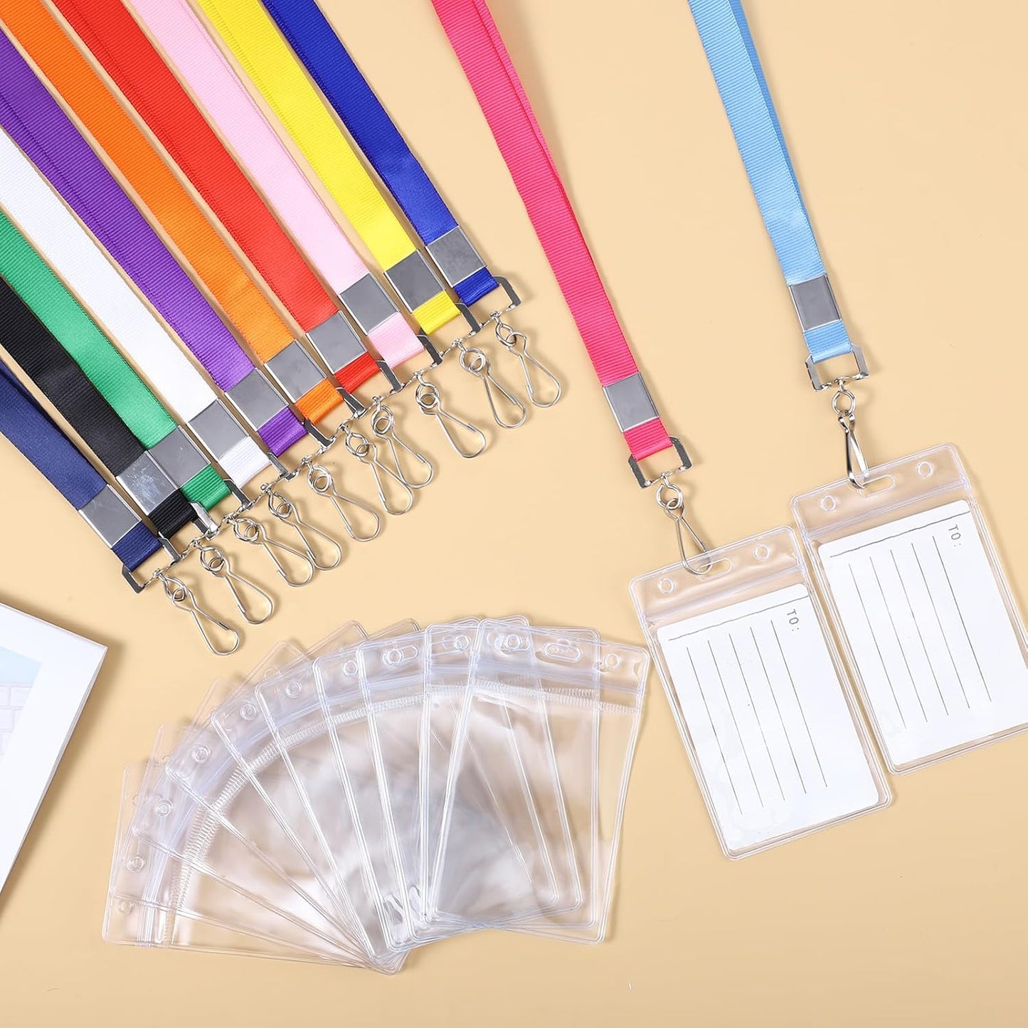 96 Pack Lanyards for ID Badges Cruise Lanyard for Ship Cards with Waterproof ID Badge Holder Cruise Essentials 2025 (12 Colors)