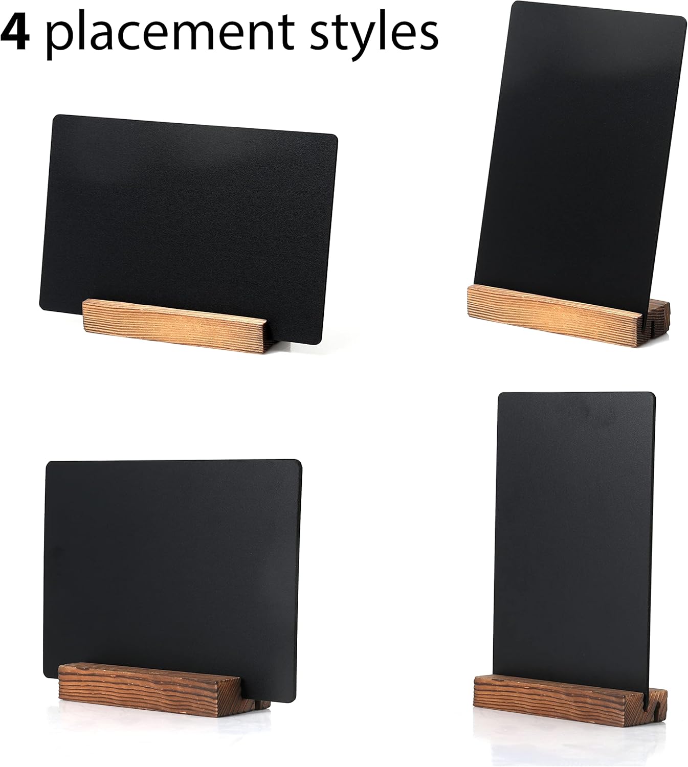 NEWNEWSHOW 8.7x12 Inch Double Sided Chalkboard Signs, Erasable Message Blackboard with Wood Base for Shop Wedding Kitchen Home Party Decoration (2 Pack 8.7x12)