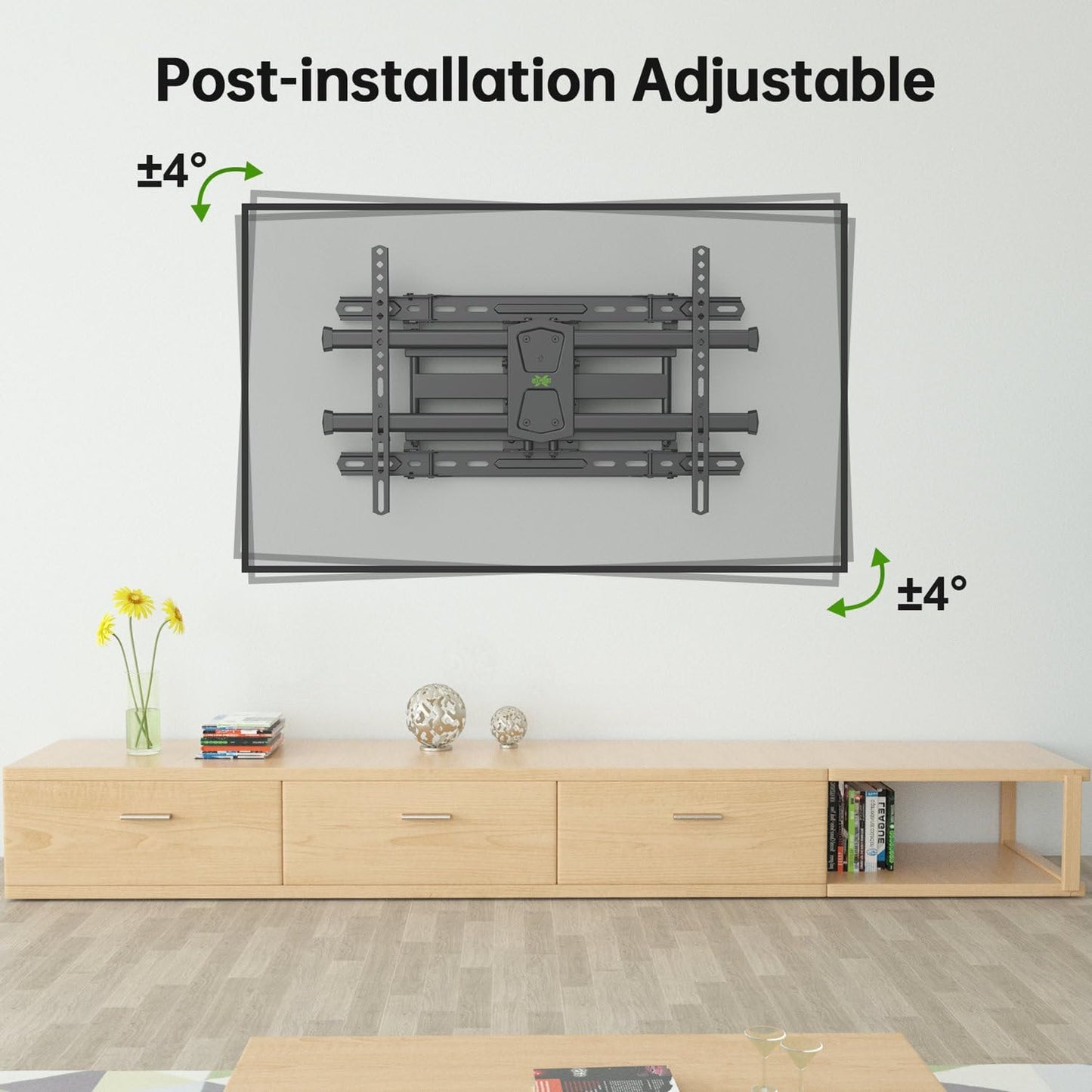 USX MOUNT UL Listed TV Wall Mount for 42"-84" TVs up to 110lbs and 8"-24" Wood Studs, TV Mount with Tilt, Swivel & Extension, Wall Mounts Bracket with Dual Articulating Arms, Max VESA 600x400mm