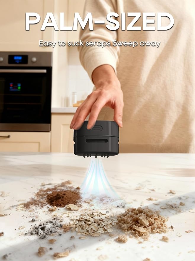 IGOKOTI White Elephant Gifts: Desk Vacuum Cleaner Mini,Counter Vacuum,Tabletop Vacuum Cleaner USB Rechager, Cordless Energy Saving Design