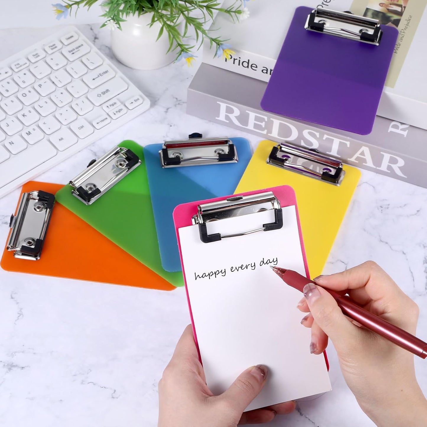 6 PCS Small Clipboards, Mini Clipboards 4×6 for Organizing Loose Papers, Shopping Lists, Golf Score Cards, A6 Classrooms Offices (6 Color)