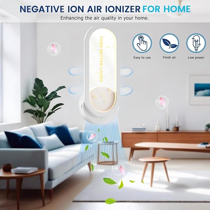 Air Purifier Plug In for Home Night light design,Air Ionizer Purifier Plug In,Portable Negative Ion Generator,Ionic Air Freshener For Pet Odor,Kitchen Odor,Dust,Smoke Smell