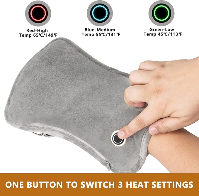 Hand Warmers Rechargeable, Electric Heated Gloves with Rechargeable Batteries 3 Levels 7.6V Fast Heating Handwarmer Pouch for Women Men Kids Winter Hiking Camping Hunting Skiing Outdoor Sports Working
