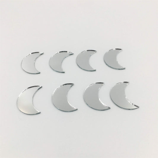 NUO RUI 3/4'' Semi Sphere Half Moon Shaped Mirror Mosaic Tiles Craft Mirrors Bulk 100 Pieces for Craft Projects and Sheesha Embroidery