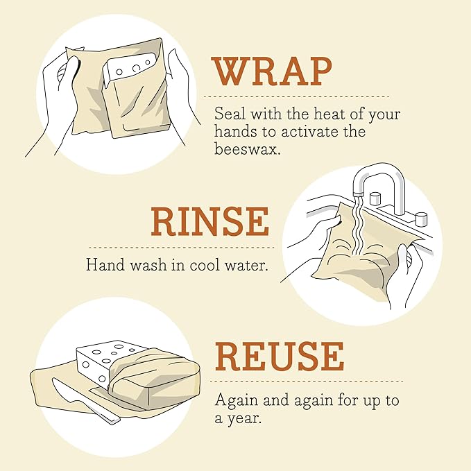 Bee's Wrap Beeswax Wraps for Food - Made in USA Reusable & Organic Food Wraps, Sandwich Wrap & Bowl Covers - Eco-Friendly Alternative to Aluminum Foil & Plastic Wrap, Botanical 3 Pack (S, M, L)
