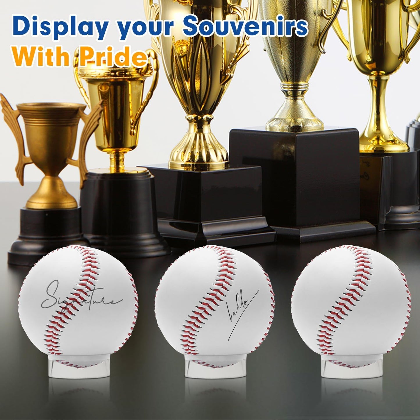 100 Pcs Baseball Holder Ring Stand 0.6/1.22 Inch Round Acrylic Stands, Small Display Stand Ring Clear Sphere Holder for Small Balls, Baseball, Golf Ball, Crystal Ball, Egg Stand, Marble, Softball