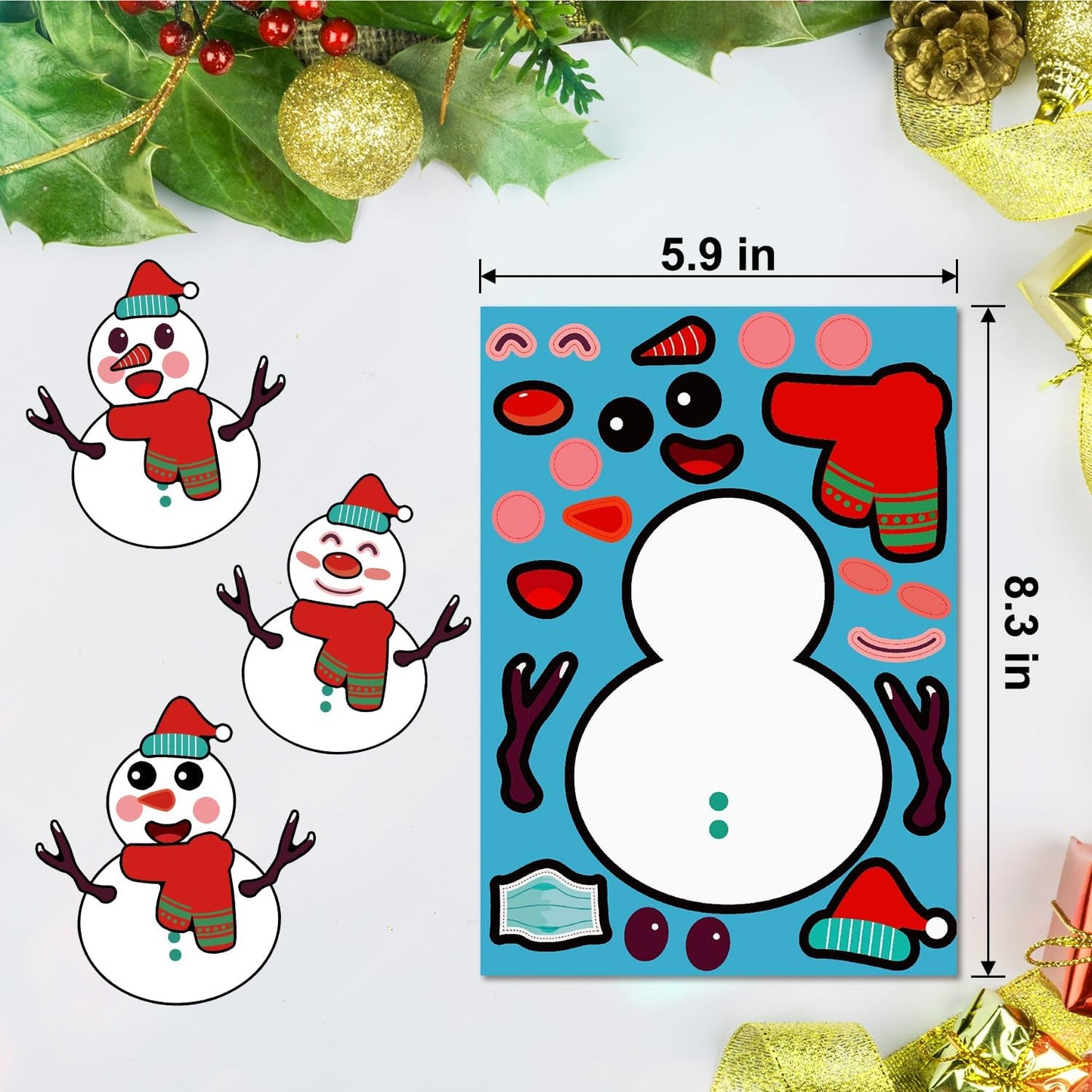 Christmas Stickers for Kids, 36 Sheets Make Your Own Christmas Crafts Party Favors for Kids Boys Girls, Holiday Stickers Party Games Activities Goody Bag Stuffers Gifts