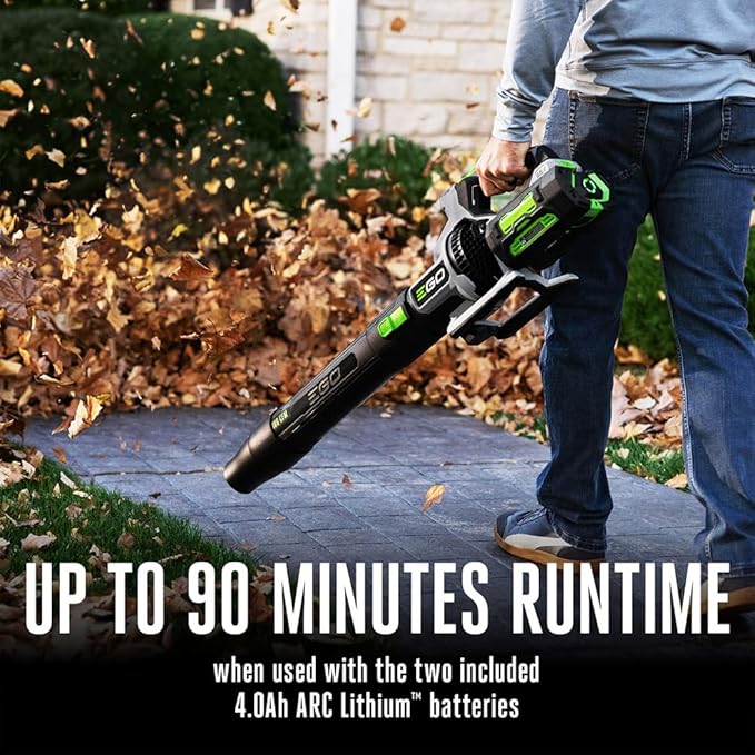 EGO Power+ Leaf Blower, Cordless Electric 880 CFM, Includes (2) 56V 4.0Ah Batteries and Charger - LB8803-2