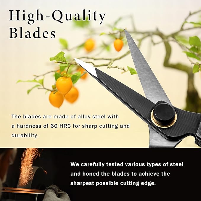 Japanese-Made Bud Cutting Pruning Shears for Gardening, Precision Hand Pruner for Live Branches & Stems, Clean Cut Pruning Scissors for Bonsai, Flowers & Plants (Single-blade)