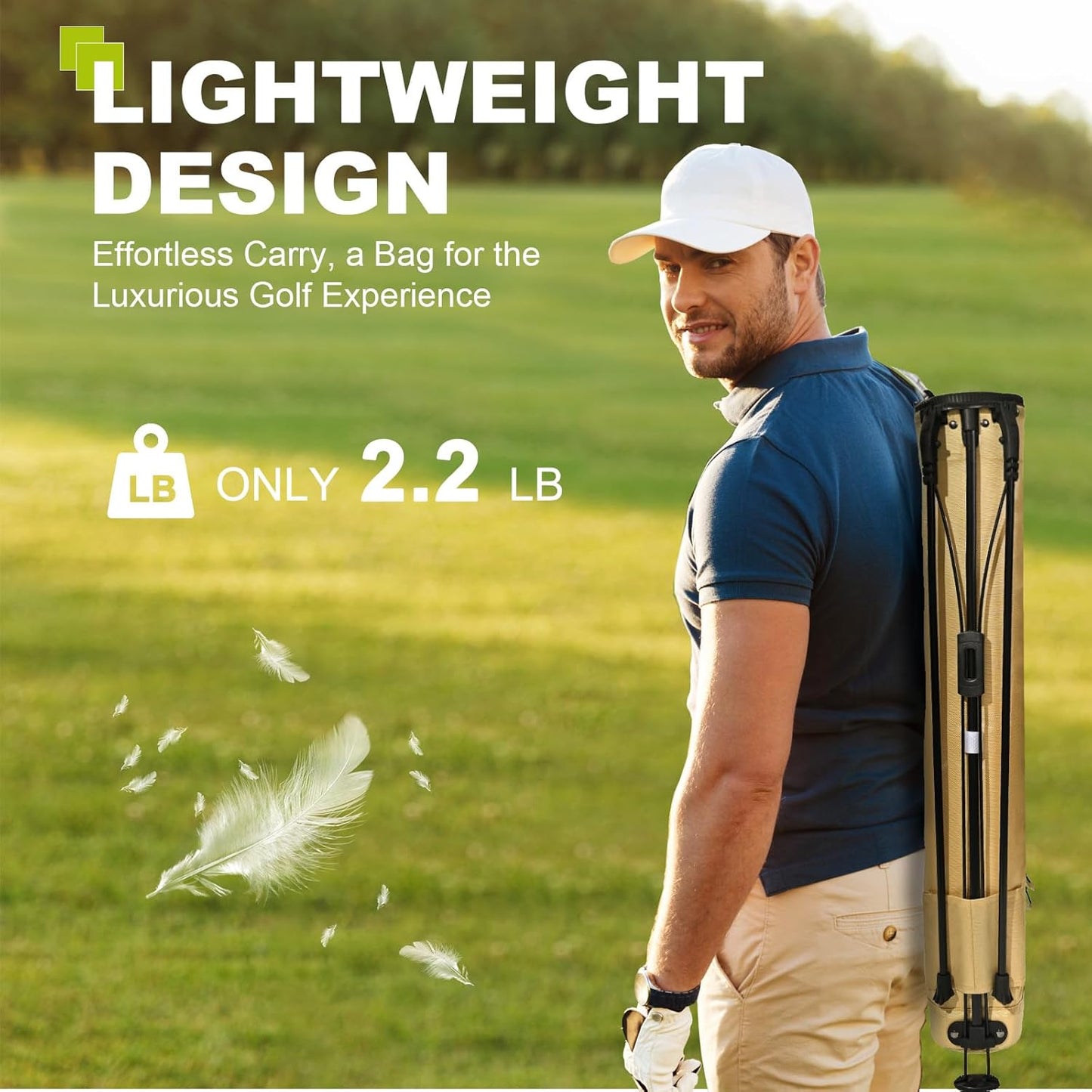 Golf Lightweight Stand Carry Bag– Easy to Carry and Durable Pitch n Putt Golf Bag for The Driving Range, Par 3 and Executive Courses–31.5 inches Tall