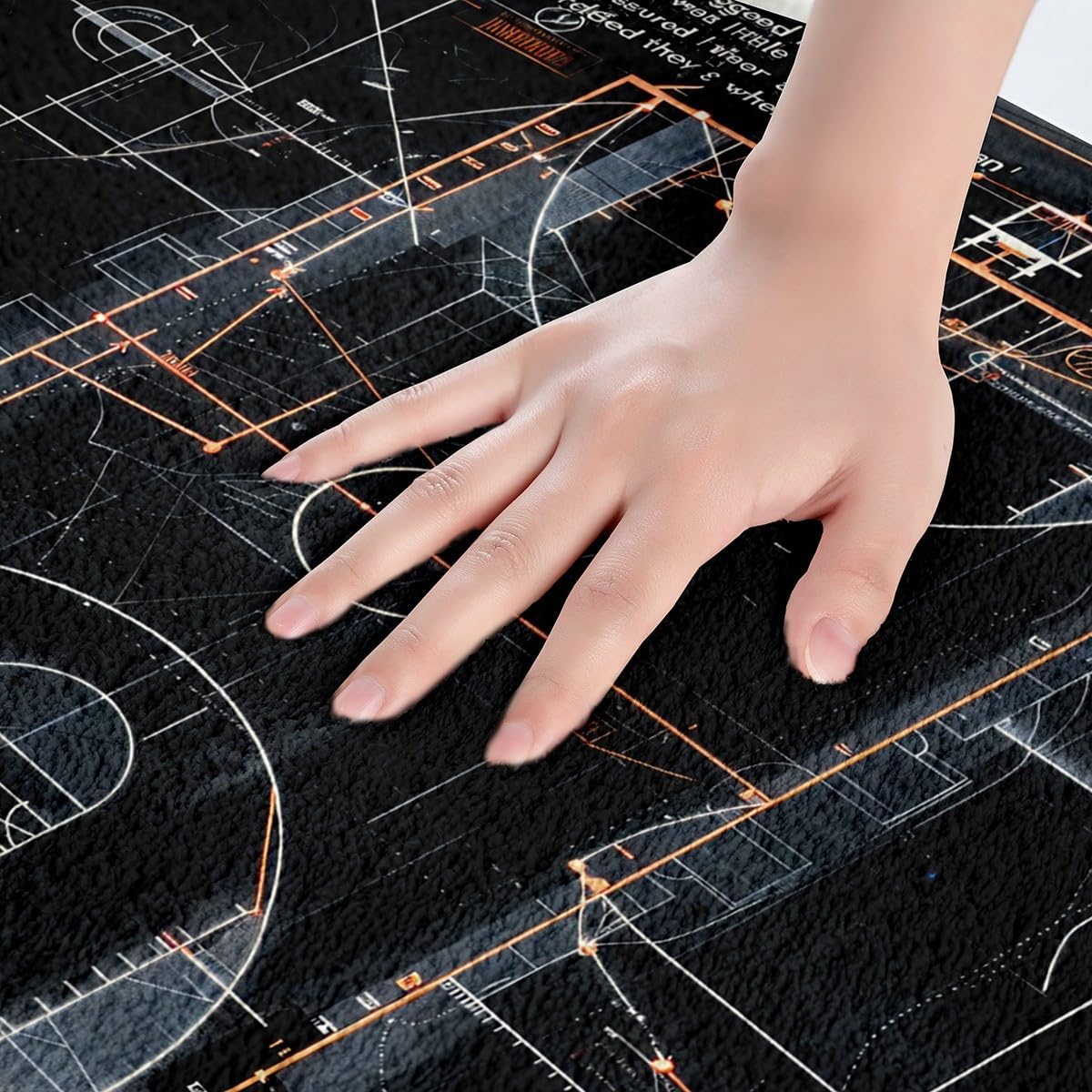 Feelyou Basketball Polyester Bath Rug Ball Sport Game Soft Fleece Door Carpet for Kids Boys Girls Basketball Court Plan Non Slip Bath Mat Sport Theme Bathroom Floor Indoor Doormat,20x32 Inch