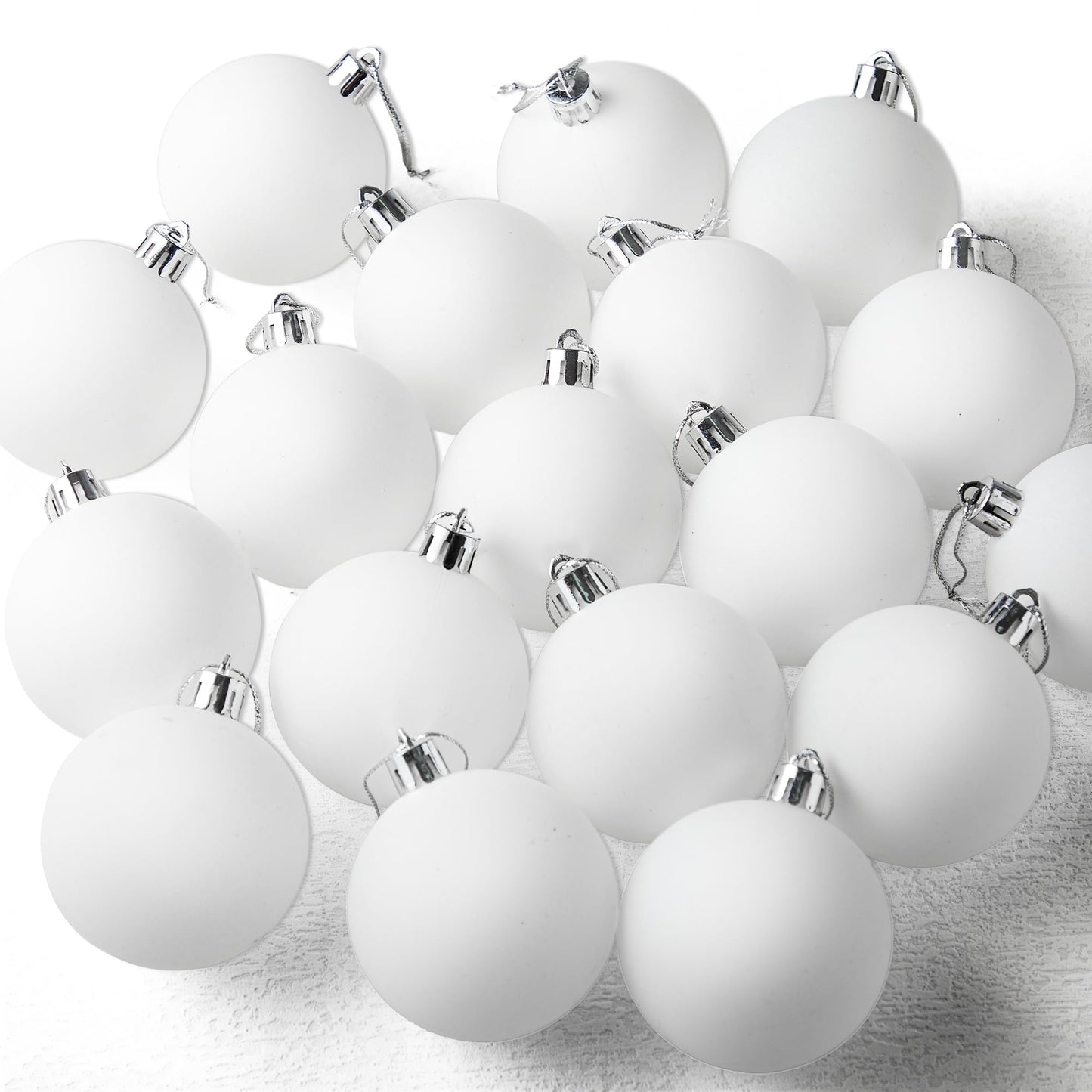 JOYIN 24 Pcs Christmas Ball Ornaments Blank White, Ball Ornaments for DIY Art & Craft Christmas Tree Decoration Shatterproof for Xmas Party Favors Supplies Presents