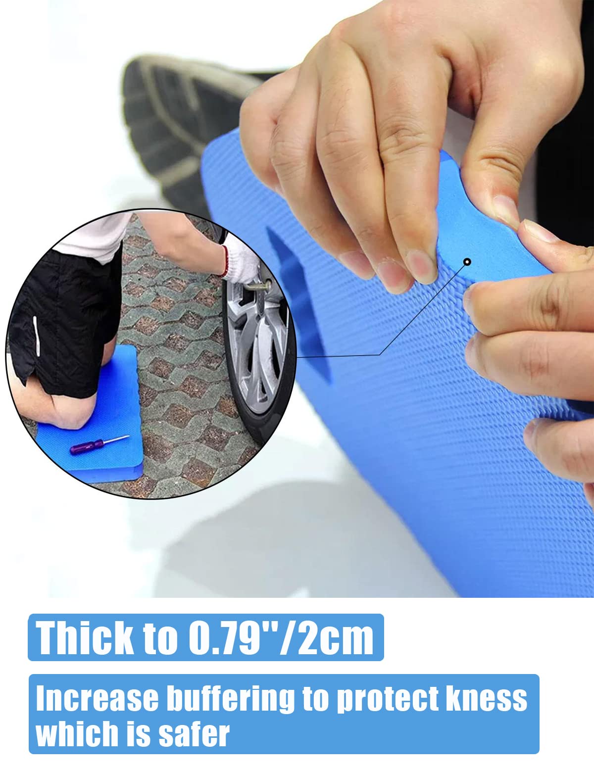 YWSHF 2 PCS Garden Kneeling Pad,Knee Mat Waterproof Foam Knee Pads for Gardening,Cleaning,Baby Bath,Yoga,Praying and Exercise 15.745'' x 7.09'' x 0.79''