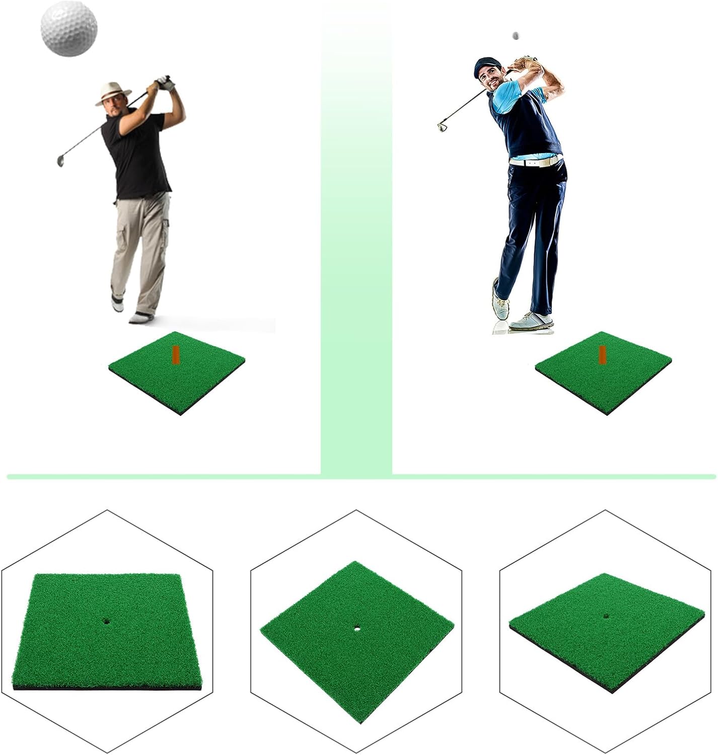 Alipis Portable Golf Practice Mat Realistic Turf Training Pad for Indoor Outdoor Backyard Use Non-Slip Hitting Surface Simulates Fairway for Driving Chipping Putting