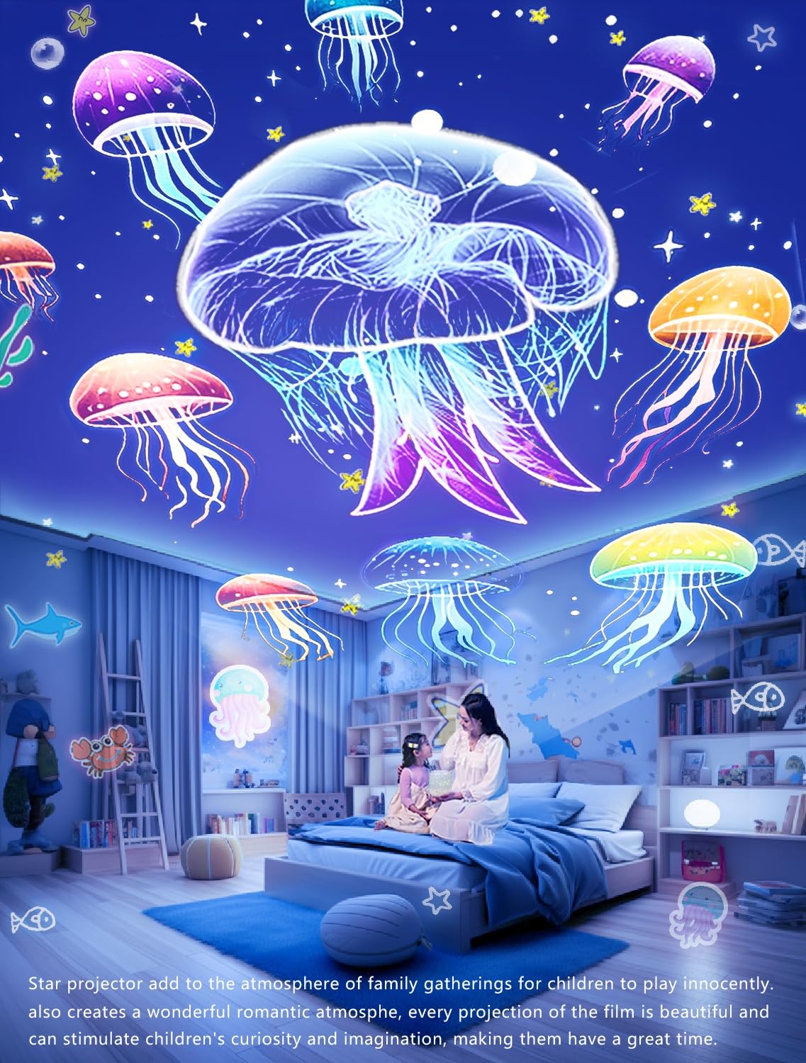 21 Sets of Films, Projector Night Light for Kids Bedroom, Baby Projector for Ceiling, Star Galaxy Night Lights with 360° Rotation Dimmable for Kids Baby Girls, Birthday, Christmas, Nursery, Room Decor