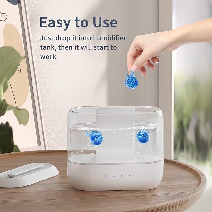 Humidifier Cleaning Fish: 12 Packs Humidifier Tank Cleaner Ball Compatible with Most Humidifiers, Purifier Water, Prevents Hard Water Build-Up, Filters Mineral Deposits, Remove Odor