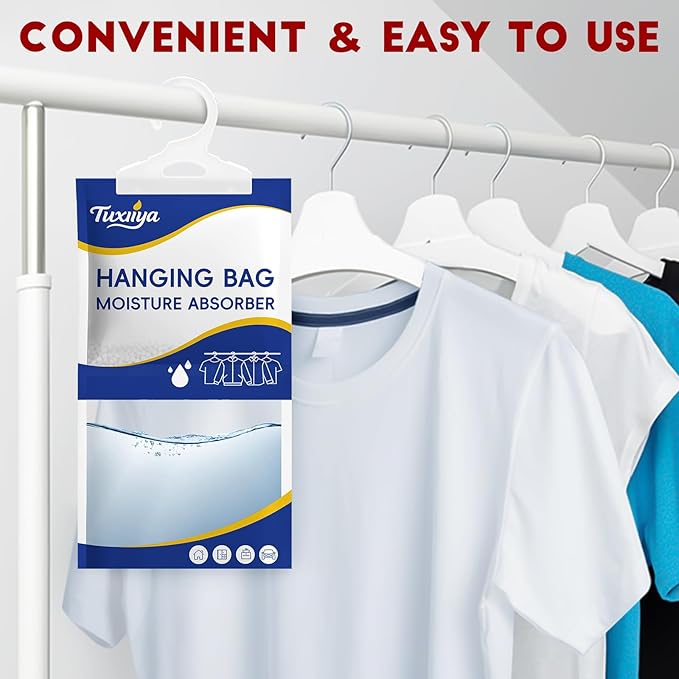 Moisture Absorbers 10 Pack,Hanging Closet Dehumidifier Bags,Moisture Absorbing Bags, Desiccant,Moisture Absorbing Bags for Closet,Wardrobes,Bedrooms, Bathrooms