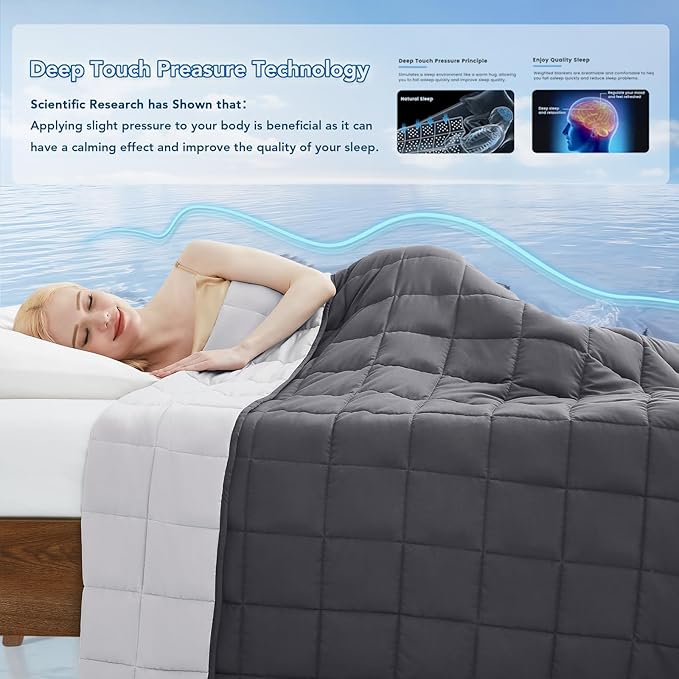 Topcee Weighted Blanket for Adults (20 lbs, 60" x 80") Queen Size Soft Cooling Heavy Blanket Sleeping, Apply to 190-210 lbs Body, Thick Breathable Blanket with Glass Bead, Easy Care