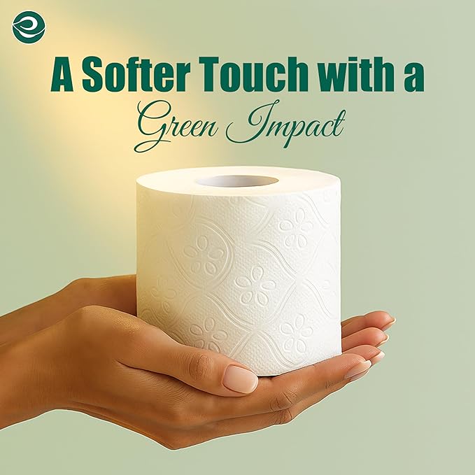 ECO SOUL Bamboo Toilet Paper 36 Mega Rolls 3 Ply, 300 Sheets per Roll | Eco-Friendly Septic Safe Organic Bath Tissues Sustainable Toilet Paper Compostable - FSC Certified