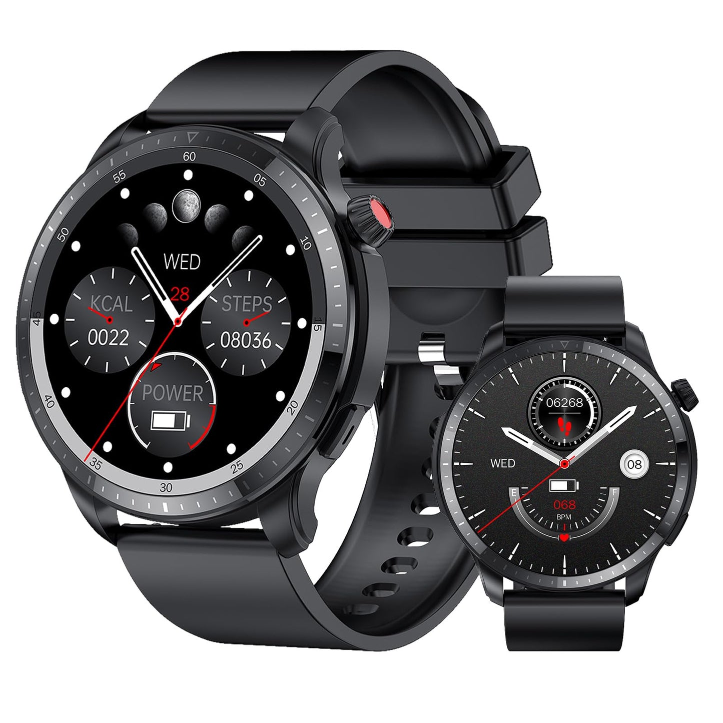 Booabei Smart Watch For Men Women,1.39 Round Smartwatch (Answer/Make Call), Blood Pressure/Heart Rate/Blood Oxygen/Sleep Monitor
