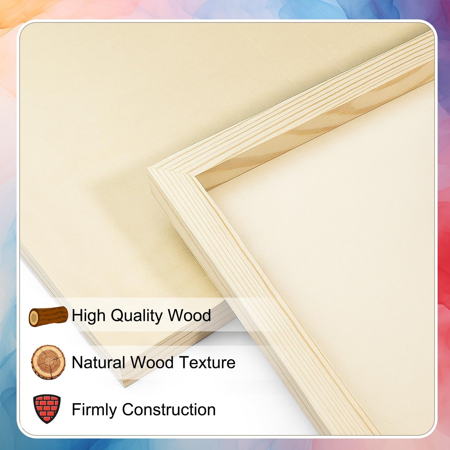 8 Pack Wood Canvas 10x14 Inch Wood Panels Smooth& Textured Pine Wood Boards for Oil Watercolor Art DIY Cratfs by Artists & Hobbyists