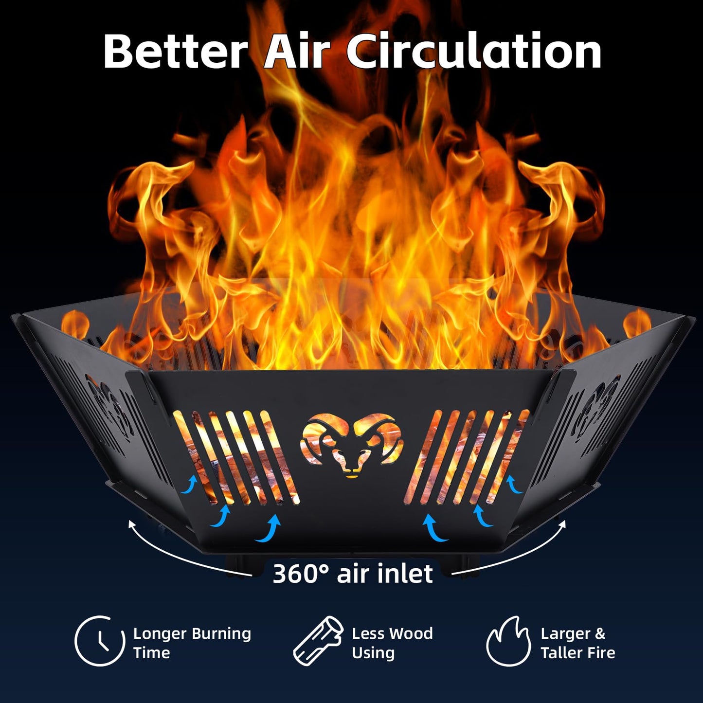 Permade Portable Plug Fire Pit, 38.6"" Collapsible Fire Pit for Outdoor Wood Burning with Carry Bag, Folding Fire Pit for BBQ, Camping, Travel, Picnic, Backyard, Patio, black