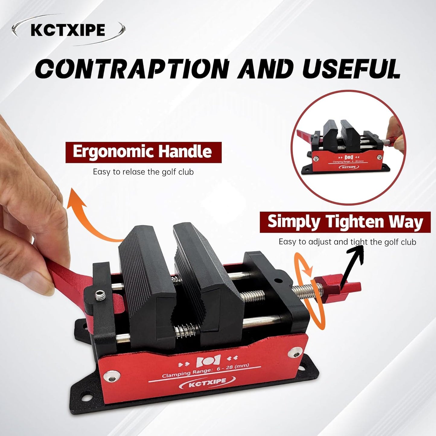 Professional Golf Club Regripping Vise - Golf Grip Removal Tool with Heavy-Duty Aluminum, Quick Release Shaft Vice Clamp,Non-Slip Rubber Jaws,Portable Golf Table Vise