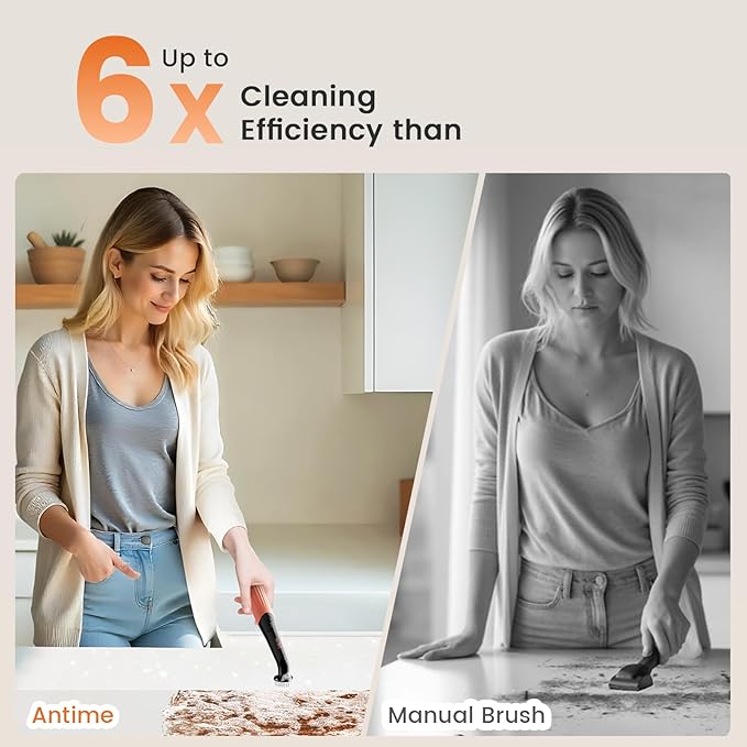 Rechargeable Electric Grout Brush, Upgraded Cordless Power Scrubber Kit, Waterproof Cleaning Brush & 6 Replacement Heads for Bathroom, Kithchen, Tub, Grout, Crevice