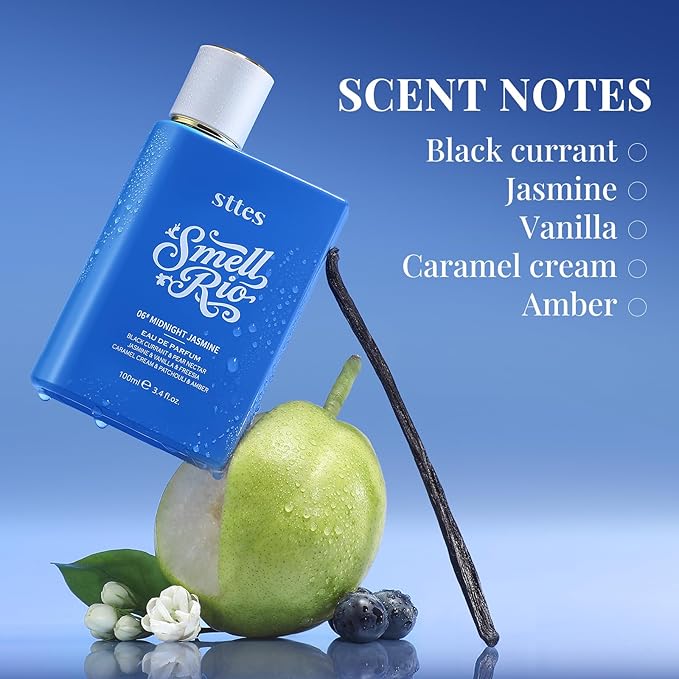 Sttes Perfume 06# (Original 706) – Perfume for Women – Long-Lasting Hair Black Currant, Jasmine & Vanilla Notes – Elegant Scentual Fragrance Eau de Parfum 100ml (3.4 fl oz) – Midnight Jasmine