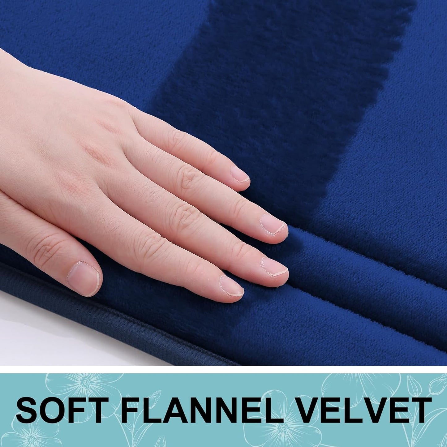 Grandaily Memory Foam Bath Mat Rug 30x20, Ultra Soft, Non-Slip and Absorbent Bathroom Rugs, Machine Wash Dry, Comfortable Bath Carpet for Bathroom Floor, Tub and Shower, Navy Blue