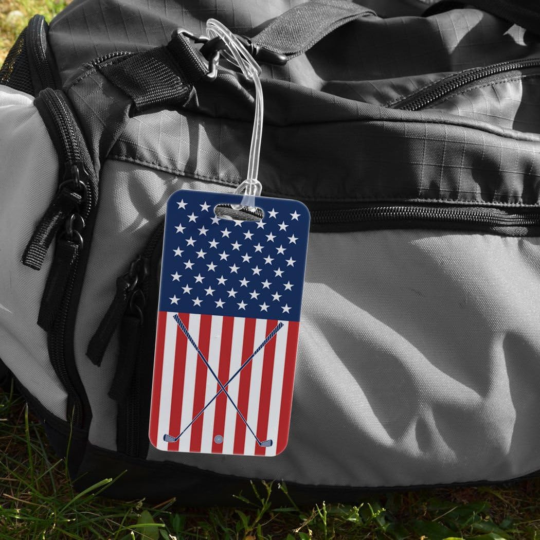 ChalkTalkSPORTS Golf Luggage & Bag Tag | USA Golfer | No Personalization on Back | Large