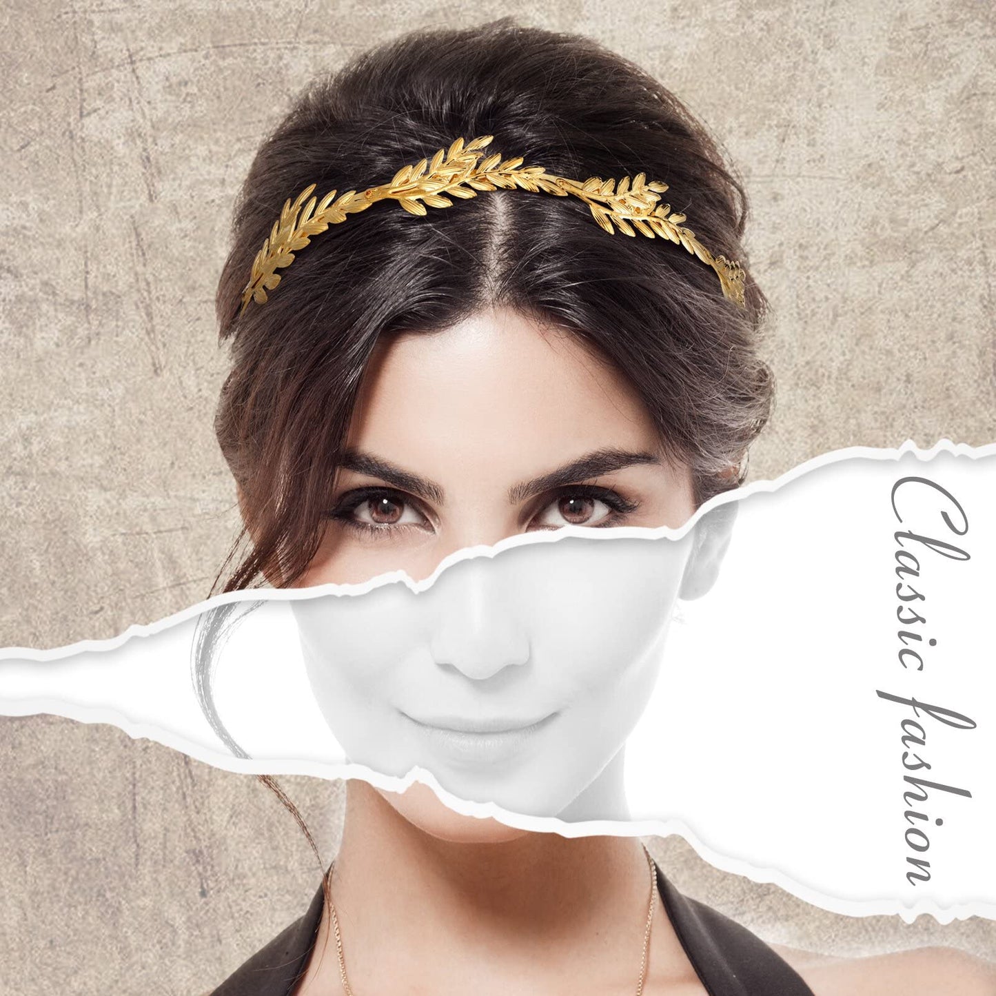 Kacctyen 6 Pcs Gold Leaf Wedding Headbands Set Flower Faux Pearls Headband Golden Bridal Tiara Greek Queen Crown Headpiece Metal Laurel Leaf Hairband for Women Costume Hair Accessories